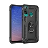 Newface Huawei P40 Lite E Kılıf Sofya Yüzüklü Silikon Kapak - Siyah