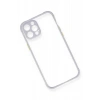 Newface iPhone 12 Kılıf Miami Şeffaf Silikon - Lila