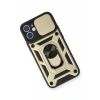Newface iPhone 12 Kılıf Pars Lens Yüzüklü Silikon - Gold