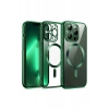 Newface iPhone 12 Pro Kılıf Kross Magneticsafe Kapak - Koyu Yeşil