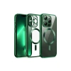 Newface iPhone 12 Pro Kılıf Kross Magneticsafe Kapak - Koyu Yeşil