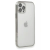 Newface iPhone 12 Pro Max Kılıf Razer Lensli Silikon - Gümüş