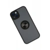 Newface iPhone 14 Kılıf Montreal Yüzüklü Silikon Kapak - Siyah