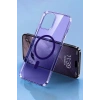 Newface iPhone 14 Pro Max Kılıf Tron Şeffaf Magsafe Kapak - Derin Mor