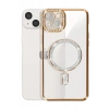 Newface iPhone 15 Kılıf Joke Simli Magneticsafe Kılıf - Gold