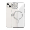 Newface iPhone 15 Kılıf Joke Simli Magneticsafe Kılıf - Gümüş