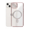Newface iPhone 15 Kılıf Joke Simli Magneticsafe Kılıf - Pembe