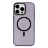 Newface iPhone 15 Pro Kılıf Anka PC Magneticsafe Sert Metal Kapak - Mor