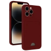 Newface iPhone 15 Pro Kılıf Kelvin Kartvizitli Silikon - Bordo