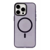 Newface iPhone 15 Pro Max Kılıf Anka PC Magneticsafe Sert Metal Kapak - Mor