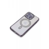 Newface iPhone 15 Pro Max Kılıf Joke Simli Magneticsafe Kılıf - Derin Mor