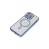 Newface iPhone 15 Pro Max Kılıf Joke Simli Magneticsafe Kılıf - Mavi