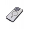 Newface iPhone 15 Pro Max Kılıf Joke Simli Magneticsafe Kılıf - Siyah