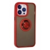 Newface iPhone 15 Pro Max Kılıf Montreal Yüzüklü Silikon Kapak - Kırmızı