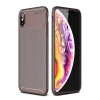 Newface iPhone XS Max Kılıf Auto Focus Karbon Kapak - Kahverengi
