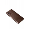 Newface Oppo A54 4G Kılıf Auto Focus Karbon Kapak - Kahverengi
