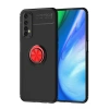 Newface Realme 7 Kılıf Range Yüzüklü Silikon - Siyah-Kırmızı
