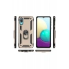Newface Samsung Galaxy A02 Kılıf Sofya Yüzüklü Silikon Kapak - Gold