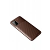 Newface Samsung Galaxy A02S Kılıf Auto Focus Karbon Kapak - Kahverengi