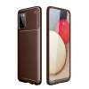 Newface Samsung Galaxy A02S Kılıf Auto Focus Karbon Kapak - Kahverengi