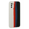 Newface Samsung Galaxy A03S Kılıf Ebruli Lansman Silikon - Beyaz-Siyah