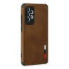 Newface Samsung Galaxy A72 Kılıf Loop Deri Silikon - Kahverengi