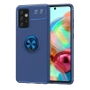 Newface Samsung Galaxy A72 Kılıf Range Yüzüklü Silikon - Mavi