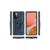 Newface Samsung Galaxy A72 Kılıf Sofya Yüzüklü Silikon Kapak - Lacivert