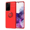 Newface Samsung Galaxy S21 Ultra Kılıf Range Yüzüklü Silikon - Kırmızı