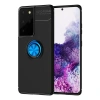 Newface Samsung Galaxy S21 Ultra Kılıf Range Yüzüklü Silikon - Siyah-Mavi