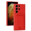 Newface Samsung Galaxy S24 Ultra Kılıf Kelvin Kartvizitli Silikon - Kırmızı