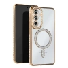 Newface Samsung Galaxy S25 Kılıf Joke Simli Magneticsafe Kılıf - Gold