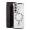 Newface Samsung Galaxy S25 Kılıf Joke Simli Magneticsafe Kılıf - Gümüş