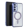Newface Samsung Galaxy S25 Kılıf Joke Simli Magneticsafe Kılıf - Mavi