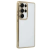 Newface Samsung Galaxy S25 Ultra Kılıf Razer Lensli Silikon - Gold