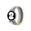 Newface Samsung Galaxy Watch 4 Hasırlı Cırtcırtlı Kordon - Gri-beyaz