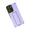 Newface Vivo Y16 Kılıf Mega Standlı Silikon - Lila
