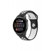 Newface Watch 20mm Spor Delikli Kordon - Siyah-beyaz