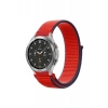 Newface Watch 22mm Hasırlı Cırtcırtlı Kordon - Kırmızı
