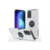 Newface Xiaomi Poco F3 Kılıf Elit Yüzüklü Kapak - Gümüş