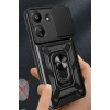 Newface Xiaomi Redmi 13C Kılıf Pars Lens Yüzüklü Silikon - Yeşil
