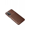 Newface Xiaomi Redmi 9T Kılıf Auto Focus Karbon Kapak - Kahverengi