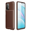 Newface Xiaomi Redmi 9T Kılıf Auto Focus Karbon Kapak - Kahverengi
