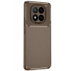 Newface Xiaomi Redmi Note 14 Pro 4G Kılıf Auto Focus Karbon Kapak - Kahverengi