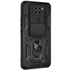Newface Xiaomi Redmi Note 9 4G Kılıf Pars Lens Yüzüklü Silikon - Siyah