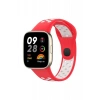 Newface Xiaomi Redmi Watch 3 Spor Delikli Kordon - Kırmızı-Beyaz