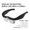 Şarjlı Gözlük Büyüteç  4 Farklı Lens 11537dc