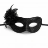 Siyah Simli Tüylü Balo Maskesi – Kadın Parti  Maskeli Balo Maskesi