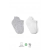 Üreticiniz 2li Sneakers Kaymaz Basic Penye Çorap 20103 Gri Beyaz