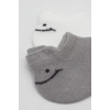 Üreticiniz 2li Sneakers Smile Penye Çorap 20106 Gri Ekru